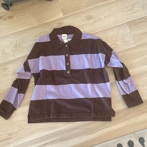 Maeve Brown and Purple Striped Sweater